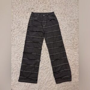 straight legged (baggier) jeans